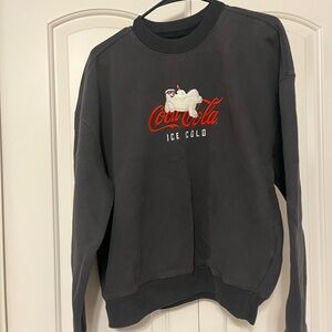 Hollister Black Crewneck Sweatshirt with Red & White Logo